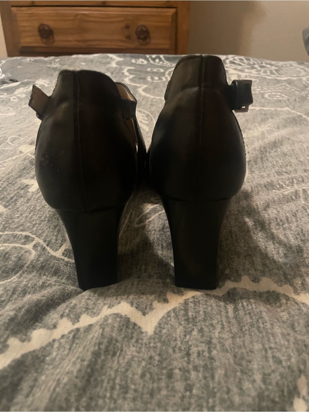 Adrienne Vittadini Black Peep-Toe Slingback Heels - Picture 3 of 6